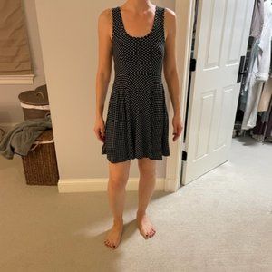 Free People Stretchy Soft Dress with Black Polka Dots